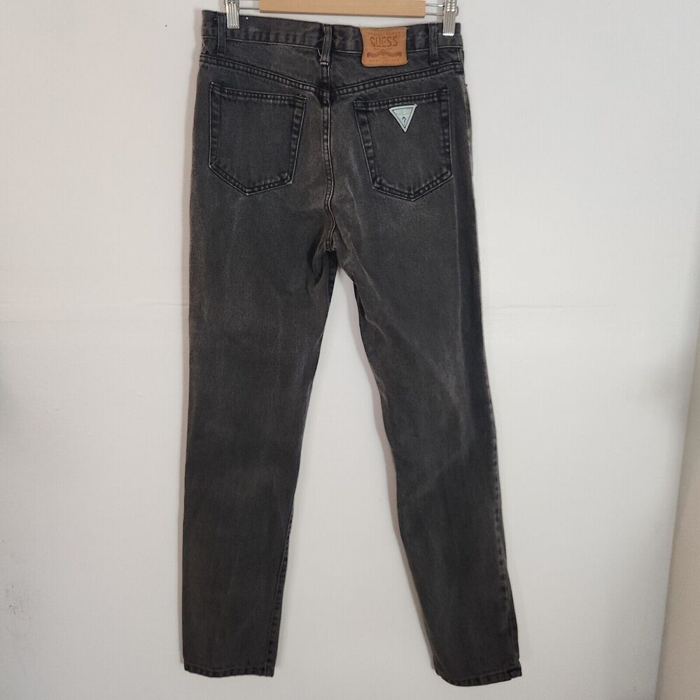 Vintage Guess Jeans Georges Marciano High Rise Slim Tapered Black Denim 30x32 - Picture 1 of 10